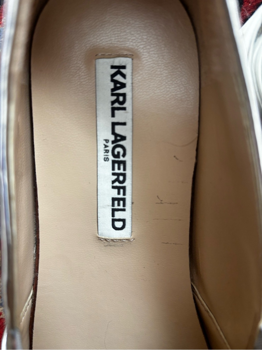 Karl Lagerfeld Silver Crystal-Embellished Slip-On Loafers 8 -39B.  made in Italy - Picture 3 of 8